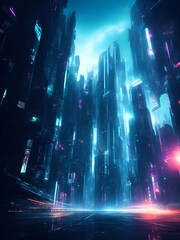 futuristic building city background City landscape and road in cinematic daylight generative ai illustration art