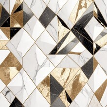 Abstract Geometric Background With Marble Tiles Texture. Abstract Pattern. Tiles Texture Design. Polish Tile Floor. Illustration. Generative AI.