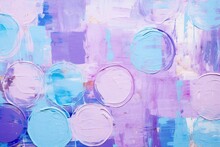 パレットナイフの油絵・カラフルな抽象背景バナー）薄紫と水色の水玉模様。AI生成画像