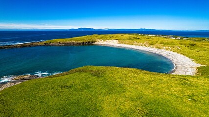 Wall Mural - aerial view of a cove in the coast of streedagh point. connacht,