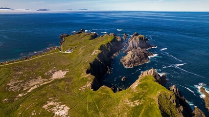 Wall Mural - Aerial view of ocean seen from above at Malin Head. Ulster, Irel