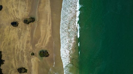 Wall Mural - Aerial view of the beach near Downhill House. Castlerock, Northe