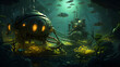underwater city steampunk surrealism generative AI