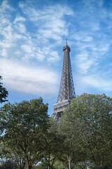 Wall Mural - Paris, Haussmann facade and the Eiffel Tower 
