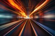 © Angus.YW - Railway in tunnel with motion blur effect. Abstract background for your design