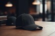 © Angus.YW - Baseball cap on a wooden table in a cafe or restaurant.