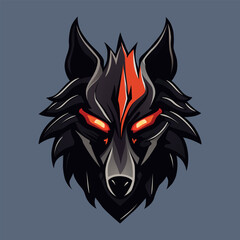 Wall Mural - Head of a wolf. Styling the head for your design. Vector illustration, isolated objects. Logo design.