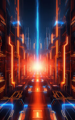 Wall Mural - Abstract colorful light background,created with generative ai tecnology.