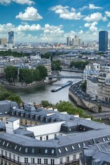 Canvas Print - Paris, aerial view of the Seine