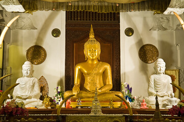 Buddha statue at the Temple of the Tooth Relic.