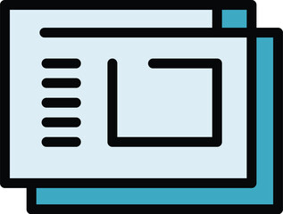 Sticker - Cms development icon outline vector. Web design. Website html color flat