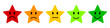 Five stars from customers rating icon, customer reviews sign, rating service, good client satisfaction, user experience best customer feedback, set colored cartoon faces emoticon icons in stars form