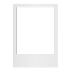 Fototapete - Empty white photo frame. Realistic photo card frame mockup - for stock
