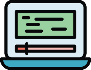 Wall Mural - laptop cms icon outline vector. web design. website code color flat