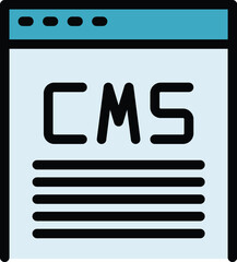 Wall Mural - cms page icon outline vector. code system. site tool color flat