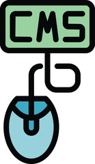 Wall Mural - cms work icon outline vector. web development. html website color flat