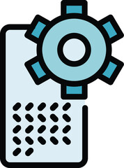 Wall Mural - smartphone software icon outline vector. cms web. code system color flat