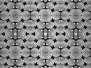  Black abstract background design. Modern wavy lines pattern (guilloche curves) in monochrome colors. Premium line texture, for banner, business background, wallpaper, card, fabric, etc. Dark horizonta