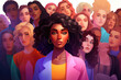 © Lazy_Bear - Group of multiracial women looking at camera. Feminism, equality and inclusion concept.