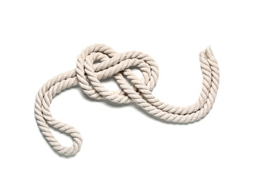 Wall Mural - Rope with knot on white background