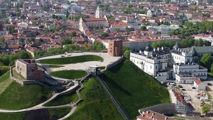 Sticker - Aerial of the Palace of the Grand Dukes of Lithuania with the cityscape in the background