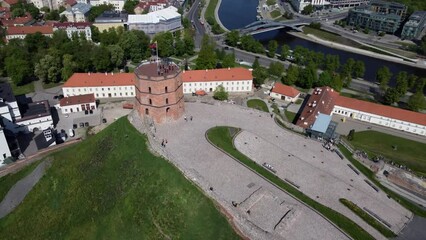 Sticker - Aerial of the Gediminas Castle Tower in Vilnius during the daytime