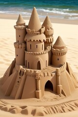 Canvas Print - sandcastle on the beach