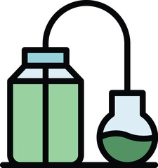 Wall Mural - Lab experiment icon outline vector. Science research. Medical test color flat