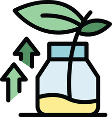 Wall Mural - lab plant grow icon outline vector. laboratory research. medical equipment color flat