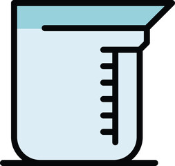 Wall Mural - lab beaker icon outline vector. laboratory test. science research color flat