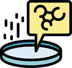 Wall Mural - chemical test icon outline vector. lab science. atom flask color flat