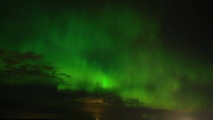 Canvas Print - Time lapse of aurora borealis in the night sky