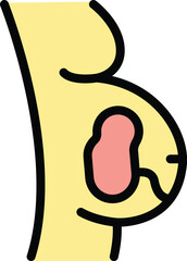 Sticker - Pregnant specialist help icon outline vector. Medical doctor. Hospital health color flat