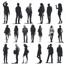 Free Vector Adult People Silhouettes Background