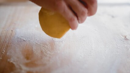 Sticker - Kneading shortbread dough. Christmas cookie linzer.