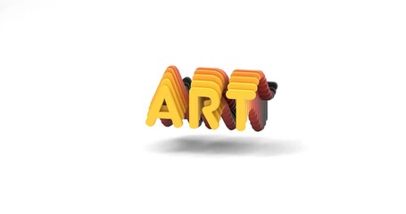 Wall Mural - 3d rendered animation of the orange word 