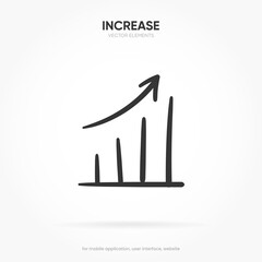 Poster - Financial analysis stats icon. Growing graph. Business chart. Growths chart. Progress bar. Bar diagram. Growth success. Progress symbol. Chart increase.