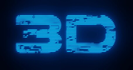 Wall Mural - blue 3d text wallpaper design for intro