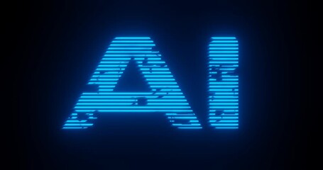 Wall Mural - blue ai text wallpaper design for intro