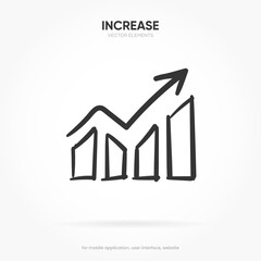 Poster - Financial analysis stats icon. Growing graph. Business chart. Growths chart. Progress bar. Bar diagram. Growth success. Progress symbol. Chart increase.
