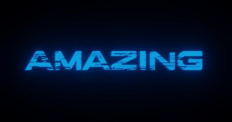 Wall Mural - illuminating text of amazing word wallpaper design for intro