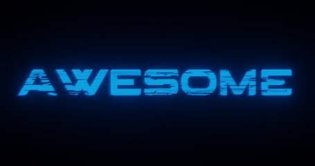 Wall Mural - illuminating text of awesome word wallpaper design for intro