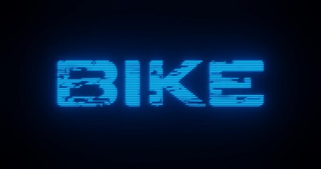 Wall Mural - illuminating text of bike word wallpaper design for intro