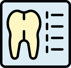 Canvas Print - Tooth care icon outline vector. Medical xray. Human body color flat