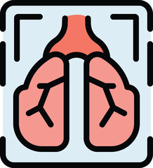 Sticker - Medical health icon outline vector. Human equipment. Radiology healthcare color flat