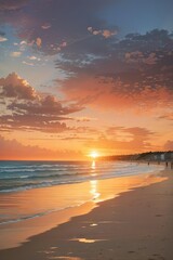 Canvas Print - sunset on the beach