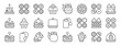 © MacroOne - set of 24 outline web high tea icons such as cupcakes, biscuits, pie, cupcake, teapot, croissant, pies vector icons for report, presentation, diagram, web design, mobile app