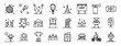 set of 24 outline web event icons such as disco ball, microphone, spotlight, hot air balloon, hat, billboard, air horn vector icons for report, presentation, diagram, web design, mobile app