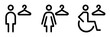 Set of changing room line icons