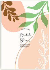 Wall Mural - floral wedding cards, invitation template leaves, and flowers vector